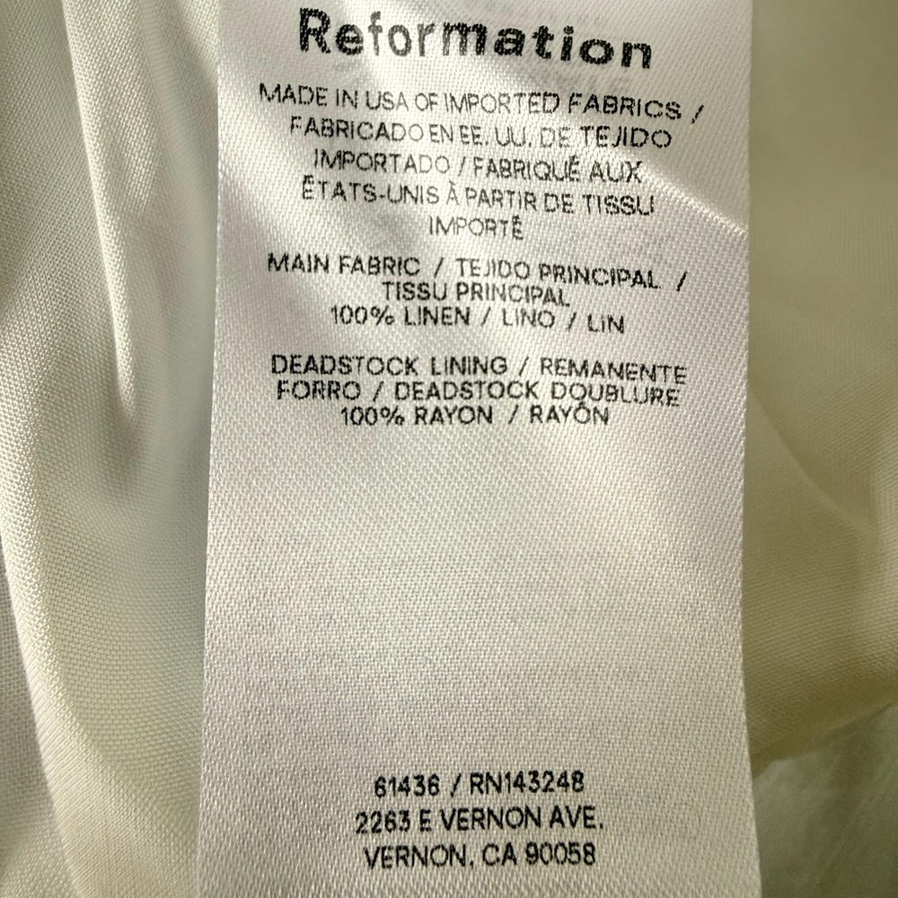 Reformation Marbella Floral Midi Linen A-Line Dress Botanist‎ Puff Sleeve Size 8 - Picture 8 of 15